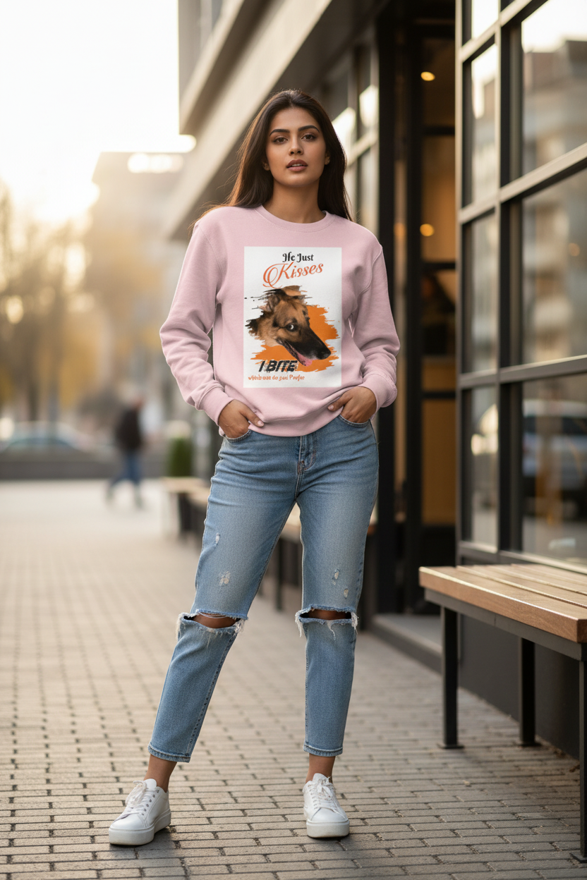 He just Kisses - I bite - Unisex Sweatshirt