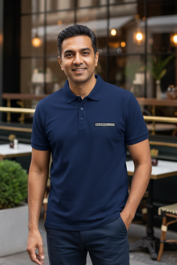 BRAINJACUZZI Men's Polo 100% Cotton